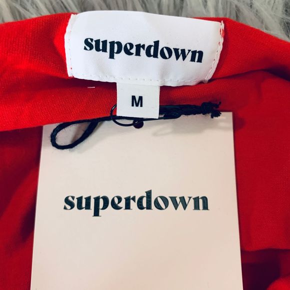 superdown Darlene Mesh Mini Dress (Red, Medium) - Picture 8 of 9